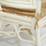 Tetchair Комплект обеденный "ANDREA GRAND" (стол со стеклом+6 кресел+ подушки) TCH White (белый), Ткань рубчик, цвет кремовый 12427