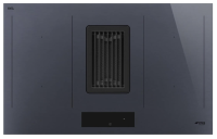 Smeg Варочная поверхность со встроенной вытяжкой HOBD182DG, производство Италия, 4 зоны приготовления, multizone, 9 уровней мощности, поддержание тепла, энергоэффективность А+, производительность вытяжки 630 м3/ч,  цвет Neptune Grey | 23x83x52 см