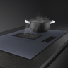 Smeg Варочная поверхность со встроенной вытяжкой HOBD182DG, производство Италия, 4 зоны приготовления, multizone, 9 уровней мощности, поддержание тепла, энергоэффективность А+, производительность вытяжки 630 м3/ч,  цвет Neptune Grey | 23x83x52 см