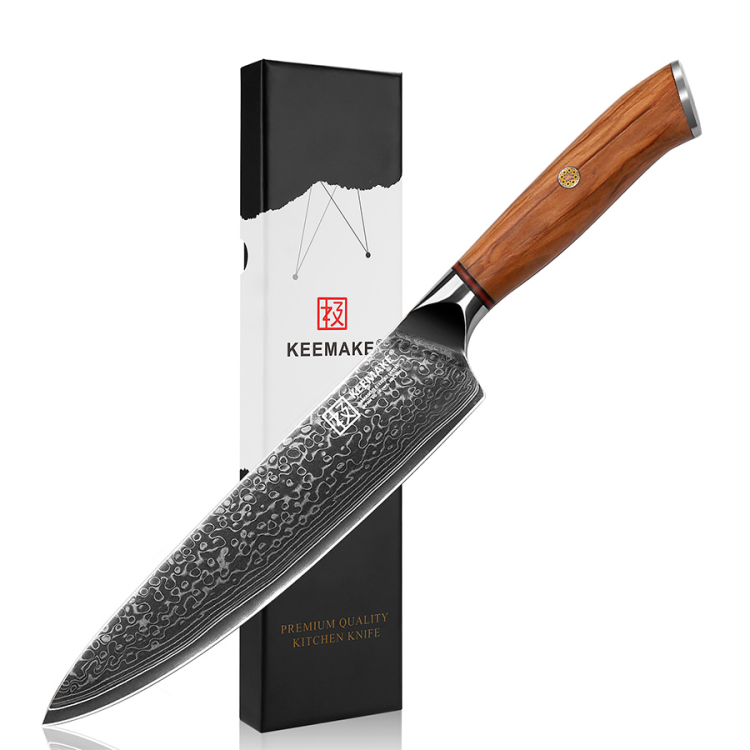 Xiaomi нож шеф-повара из дамасской стали Keemake 8 Inch Chef Knife 67 слоев основа VG10 (10CR15MOV) + 316 сталь HRC60+-2 (P-4) бежевый