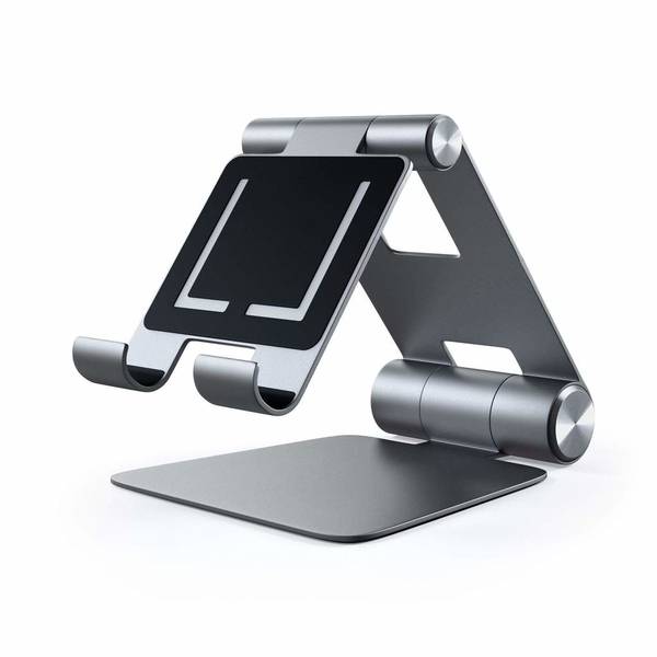 Satechi Подставка настольная R1 | Aluminum Multi-Angle Tablet Stand | Регулируемая высота и угол наклона | Совместим с большинством устройств | Складная и портативная | grey space																		
