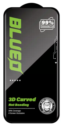 BlueO Стекло для iPhone 16 Pro Max, 3D Curved Hot Bending Self-Adhensive Black (+installer)