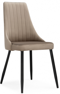 Woodville Стул на металлокаркасе "Кора" бежевый | черный | Ширина - 49; Глубина - 60; Высота - 95 см