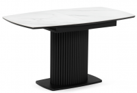 Woodville Керамический стол "Фестер" белый мрамор / черный | Ширина - 80; Высота - 76; Длина в разложенном виде - 180; Длина - 140 см