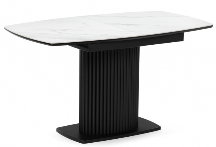 Woodville Керамический стол "Фестер" белый мрамор / черный | Ширина - 80; Высота - 76; Длина в разложенном виде - 180; Длина - 140 см