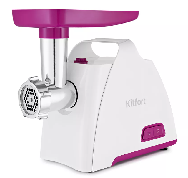Kitfort мясорубка электрическая КТ-2112-2 розовая | мощность максимальная -1300 Вт, производительность - 1.2 кг/мин