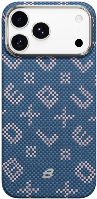 BlueO Чехол для iPhone 17 Pro Max, Tactile Woven Air Aramid fiber | Kevlar | Совместим с MagSafe | Blue