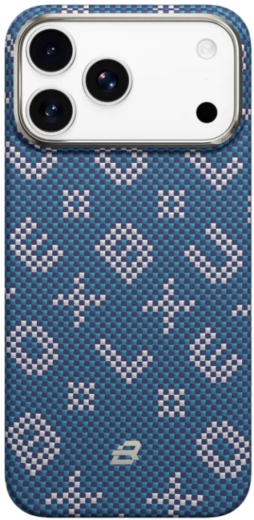 BlueO Чехол для iPhone 17 Pro Max, Tactile Woven Air Aramid fiber | Kevlar | Совместим с MagSafe | Blue