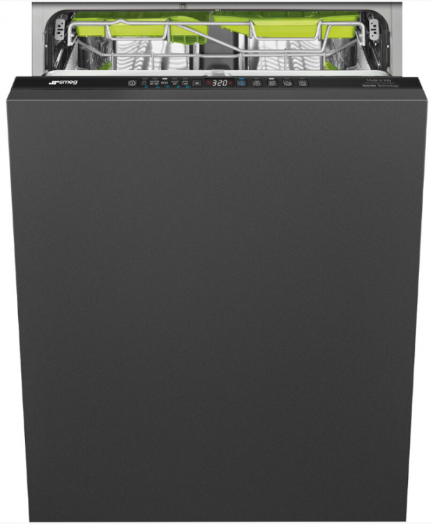 Smeg Полностью встраиваемая посудомоечная машина ST363CL | Загрузка 13 комплектов посуды, 11 программ, регулируемая на 3 уровня верхняя корзина с полной загрузкой, 818x598x545 мм