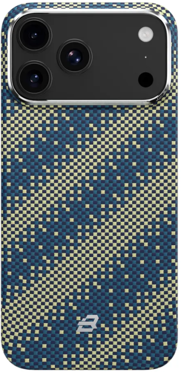 BlueO Чехол для iPhone 17 Pro Max, Tactile Woven Air Aramid fiber | Kevlar | Совместим с MagSafe | Galaxy Green