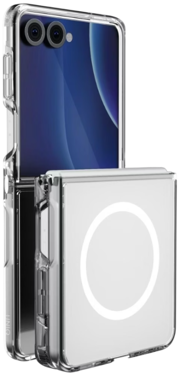 Uniq Чехол для Samsung Z Flip 8 с зарядкой MagClick, Прозрачный Hybrid LifePro Xtreme 