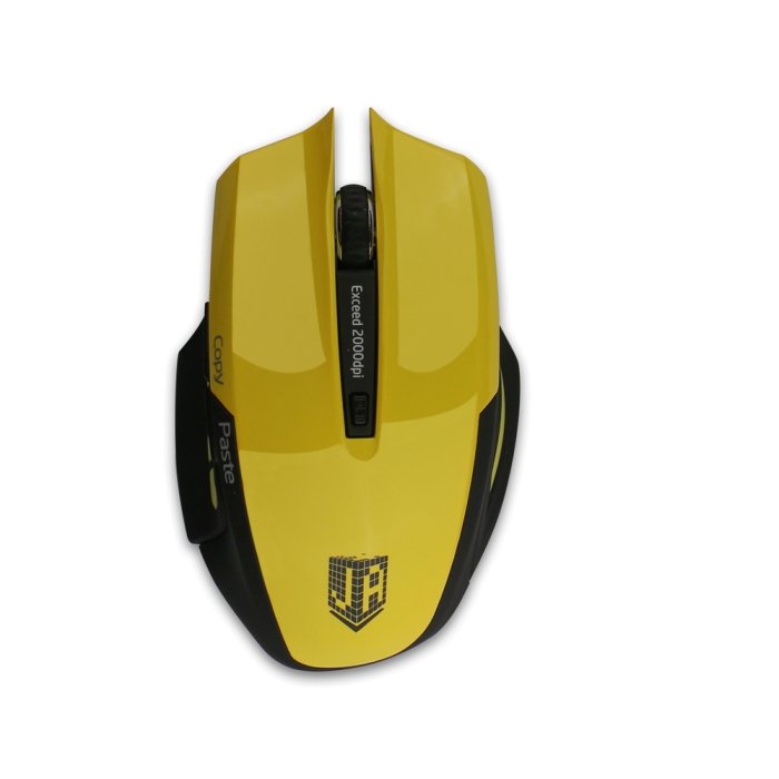 Беспроводная мышь Jet.A Comfort OM-U54G жёлтая (1200/1600/2000dpi, 5 кнопок, USB)