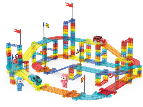 Railcar Magnetic Bloks Магнитный конструктор гоночный трек 3+, развивающая игрушка для мальчиков и девочек