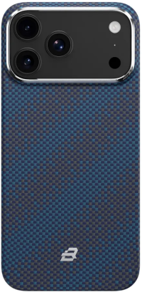 BlueO Чехол для iPhone 17 Pro Max, Tactile Woven Air Aramid fiber | Kevlar | Совместим с MagSafe | Galaxy Blue