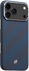 BlueO Чехол для iPhone 17 Pro Max, Tactile Woven Air Aramid fiber | Kevlar | Совместим с MagSafe | Galaxy Blue