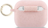 Guess Чехол для Airpods Pro 3 | Кольцо для ношения | Надежная фиксация | Silicone with ring, Glitter/Pink