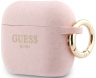 Guess Чехол для Airpods Pro 3 | Кольцо для ношения | Надежная фиксация | Silicone with ring, Glitter/Pink