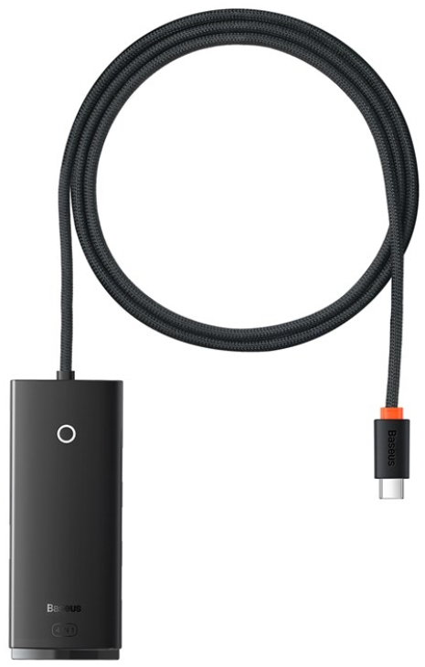 Хаб Baseus Lite Series 4-Port Type-C HUB Adapter (Type-C to USB 3.0*4 ) 1m (WKQX030401) Black