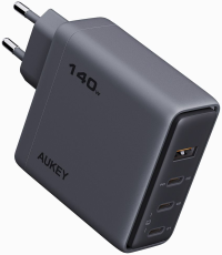 Aukey Comet Mix 140W Сетевое зарядное устройство с технологией GaN, 3 USB-C + 1 USB-A, Быстрая зарядка для ноутбуков и смартфонов