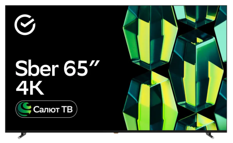 Sber Телевизор SDX-65U4139 65" | Разрешение: 3840 x 2160 (4K Ultra HD) | Частота обновления: 60 Гц | Тип: LED