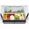 Korting KNFM 81787 X  Отдельностоящий четырехдверный холодильник, общий объем - 456 л, внешнее покрытие-стекло, размораживание - No Frost, дисплей, размеры: 83.3 см х 177.5 см х 65.5 см