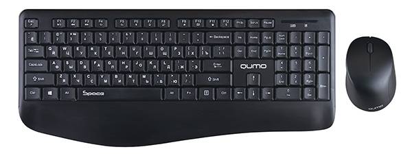 Набор Qumo Space K57/M75 (цвет черный), беспроводной 2.4G, 104 клавиши, клавиатура + мышь, 3 кнопки, 1200 dpi