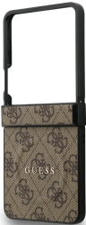 Guess Чехол для Samsung Z Flip 7, PU 4G Classic metal logo Hard Brown (MagSafe)