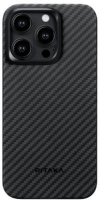 Рitakа Чехол MagEZ Case 4 для iPhone 15 Pro Max | черно-серый |  кевлар (арамид) | противоударный