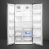 Smeg отдельностоящий холодильник SIde-by-side SBS63XDF | No-frost | объем: 580 л |  Мощность замораживания: 13 кг/сутки | Размеры (ВxШxГ): 1790x910x705 мм | Цвет: Нержавеющая сталь