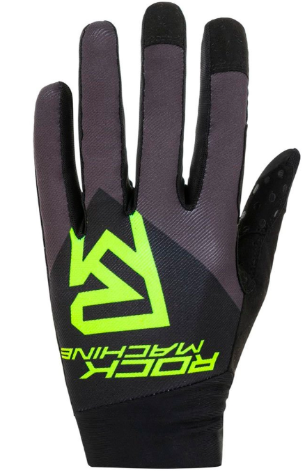 Rock Machine Race FF Black/Grey | Полнопальцевые велоперчатки | Размер XL | Защитные вставки | Гелевые амортизаторы | Козья кожа | Для MTB/Эндуро