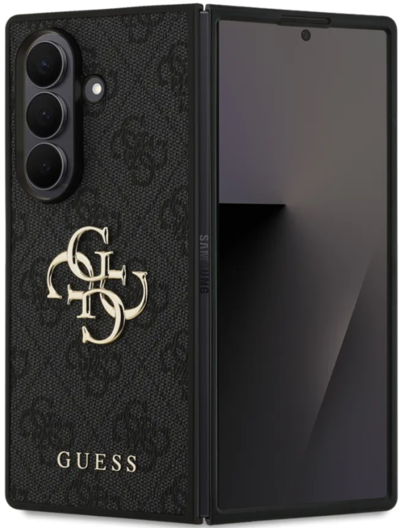 Guess Чехол для Samsung Z Fold 7, PU 4G Big metal logo Hard Black