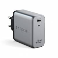 Satechi Сетевое зарядное устройство Compact Charger 100W ST-UC100WSM-EU с технологией GaN Power | Цвет: серый космос 													