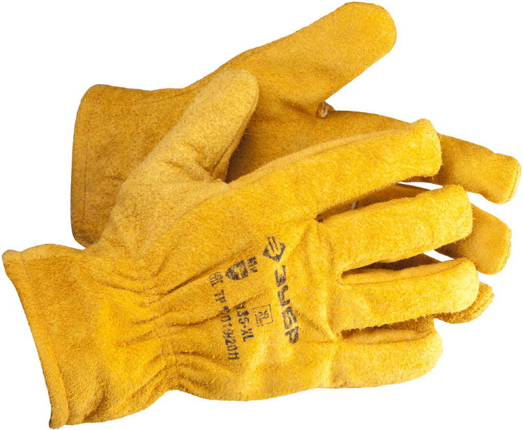 Зубр "МАСТЕР" 1135-XL Перчатки кожаные рабочие, с подкладкой, XL