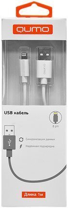 Кабель, USB-Micro USB, круглый, PVC, 1м, белый, коробка с окном
