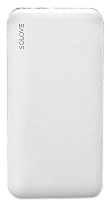 Внешний аккумулятор Power Bank Xiaomi (Mi) SOLOVE 10000mAh Type-C с 2xUSB выходом, кожаный чехол (001M+ White RUS), белый