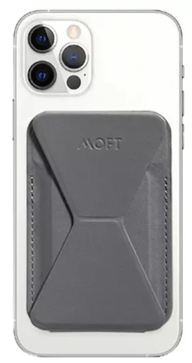 MOFT Картхолдер для iPhone 15/14 серии Snap-On | Подставка-кошелёк | USA Brands, Gray
