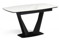 Woodville Notta Керамический стол Вейл 140/180х80 белый мрамор snow white / черный