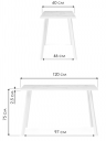Woodville Стол "Тринити" Лофт | матовый белый | Ширина - 60; Высота - 75; Длина - 120 см