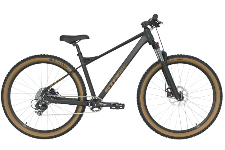 Велосипед Stark'25 Hunter 29.1 D  | Горный черный матовый/песочный  | Диаметр колеса: 29" | Размер рамы: 19" | Рост пользователя: 170–185 см | Максимальный вес велосипедиста: 130 кг | Вес велосипеда: 14.70 кг