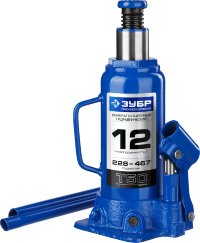 Зубр Проф 43060-12 Домкрат гидравлический бутылочный T50, 12т, 228-467мм