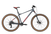 Велосипед Stark'25 Hunter 29.1 HD | Горный хардтейл антрацит матовый / красный | Диаметр колеса: 29" | Размер рамы: 21" | Рост пользователя: 180–190 см | Максимальный вес велосипедиста: 130 кг | Вес велосипеда: 14.70 кг