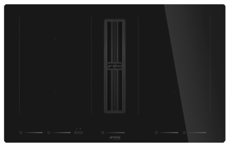 Smeg Варочная поверхность со встроенной вытяжкой HOBD682D2, прямой край, 4 зоны приготовления, 2 multizone, 9 уровней мощности, энергоэффективность А+, производительность вытяжки 630 м3/ч, Страна производства: Италия | 21x83x52 см