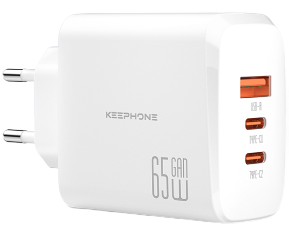 KeepHone Адаптер питания PD 65W 3х-портовый GaN (A+C+C) CH-23121