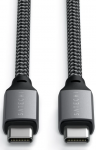 Кабель Satechi USB-C to USB-C 100W/ Передача данных до 480 Мбит/с /длина 2 м/ для смартфона/ планшета/ ноутбука  Цвет: серый космос.