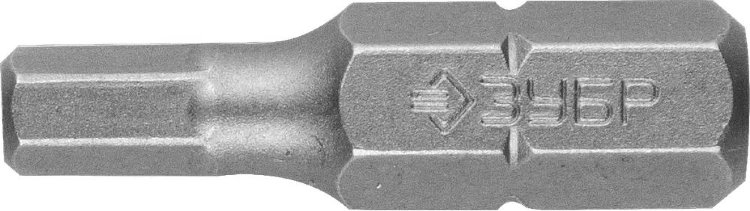 Зубр "МАСТЕР" HEX4, 25мм, 2шт 26007-4-25-2 Биты кованые, хромомолибденовая сталь, тип хвостовика C 1/4",