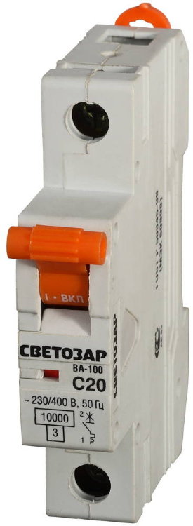Светозар SV-49071-10-C 10 A "C" откл. сп. 10 кА 230 / 400 В Выключатель автоматический 1-полюсный