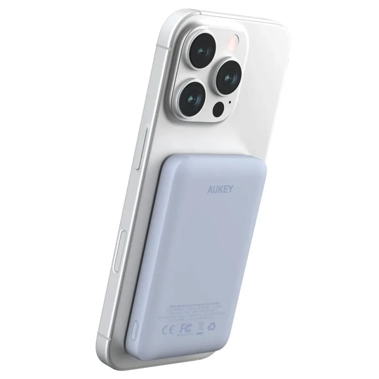 Aukey Внешний аккумулятор Magnetic 10000 мАч | Совместим с MagSafe Qi Blue