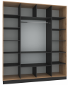 Woodville Шкаф "Леви" золотой дуб / черный угольный камень | Ширина - 187,6; Глубина - 52,2; Высота - 218,6 см