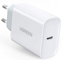 Ugreen Сетевое зарядное устройство CD127 (70161) PD 30W USB-C Wall Charger EU/ быстрая зарядка QC 4.0 и PD 3.0/ для серии iPhone 14/ для серии iPhone 13/ для серии iPhone 12/ Цвет: белый