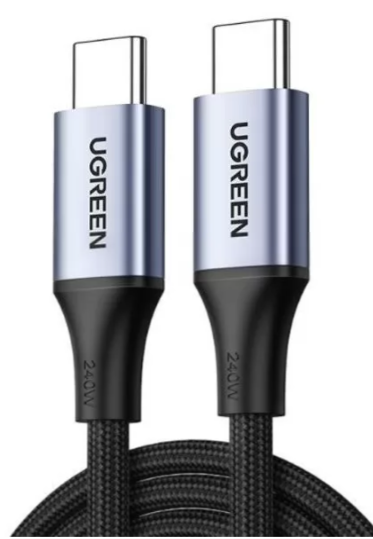 Ugreen Кабель US535 (15311) | USB-C to USB-C | 240W | Длина: 1м | PD Fast Charging Cable в оплетке | Цвет: серый космос